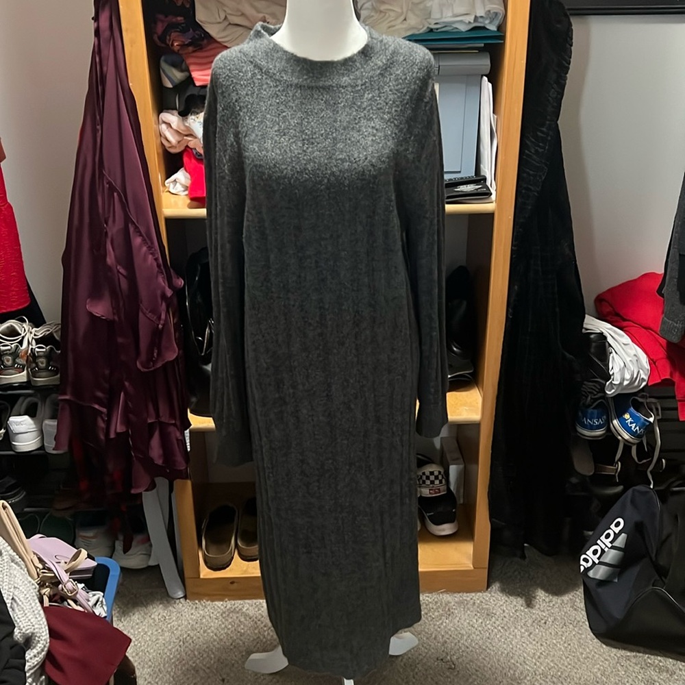 Size large sweater dress. A New Day, gray. Midi length.